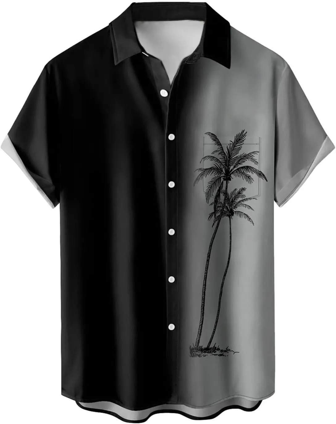 Men's Bowling Shirts Casual Button Down Beach Shirt Relaxed Fit Short Sleeve Hawaiian Shirt Summer Beach Holiday Tops
