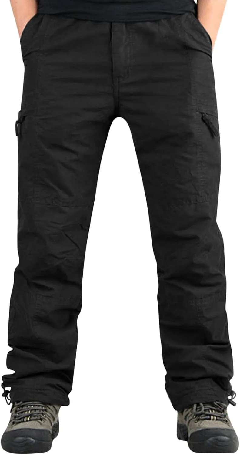 Men's Cargo Pants Mens Fashion Casual Multi Pocket Zipper Buckle Male Cargo Pants Outdoor Pants Tooling Pants