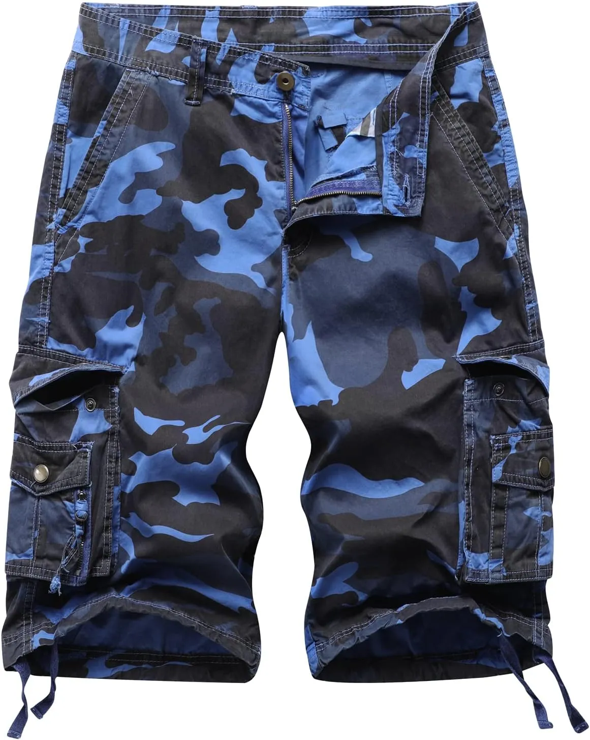 Mens Cargo Shorts Multi Pockets Twill Cotton Relaxed Fit Outdoor Camo Cargo Short for Men