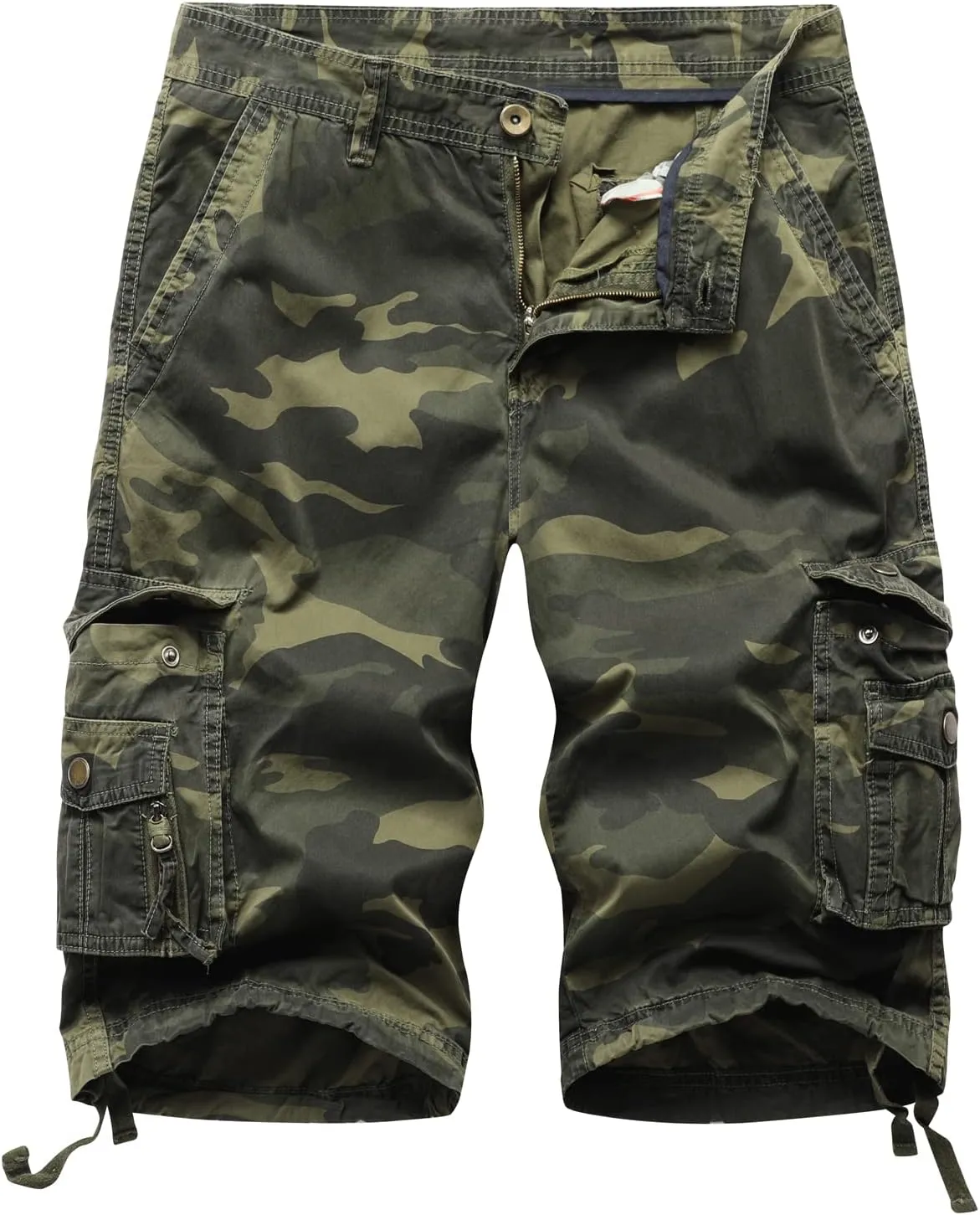 Mens Cargo Shorts Multi Pockets Twill Cotton Relaxed Fit Outdoor Camo Cargo Short for Men