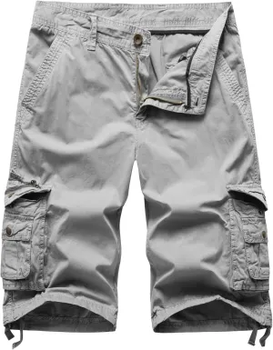 Mens Cargo Shorts Multi Pockets Twill Cotton Relaxed Fit Outdoor Camo Cargo Short for Men