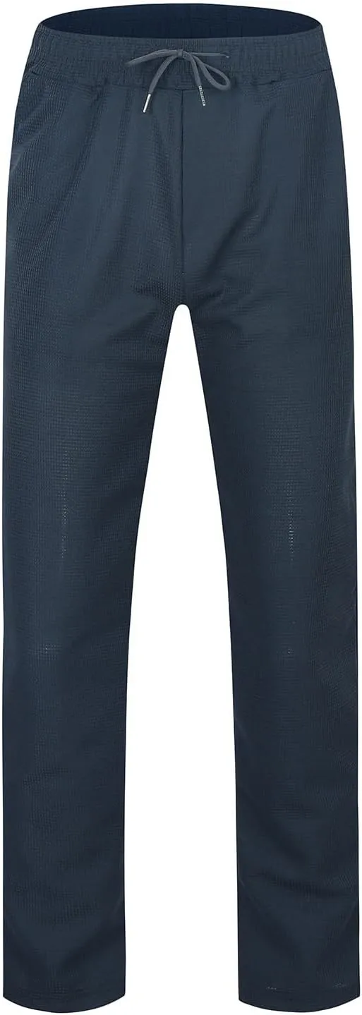 Mens Casual Pants Loose Fit Elastic Drawstring Waist Straight-Leg Summer Yoga Beach Long Pants, Tactical Pants for Men