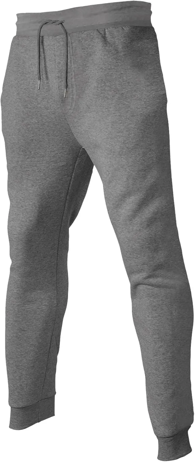 Mens Fleece Joggers Pants Elastic Waist Ultra-Soft Warm Fleece Lined Running Athletic Sweatpants Winter Thermal Pants