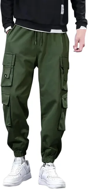 Men's Harem Pants Fashion Stretch Cargo Pants Multi-Pocket Outdoor Sports Workout Athletic Hiking Pants Hiking Pants