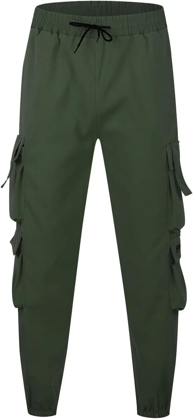 Men's Harem Pants Fashion Stretch Cargo Pants Multi-Pocket Outdoor Sports Workout Athletic Hiking Pants Hiking Pants