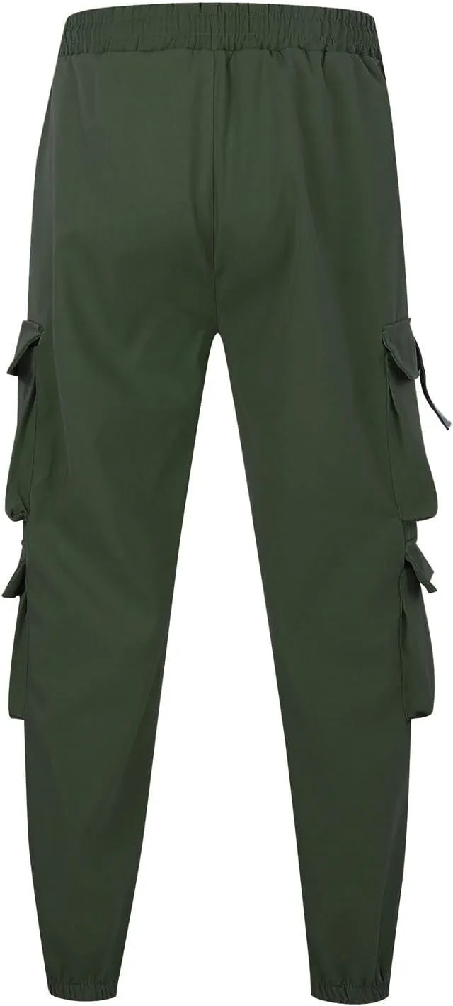 Men's Harem Pants Fashion Stretch Cargo Pants Multi-Pocket Outdoor Sports Workout Athletic Hiking Pants Hiking Pants