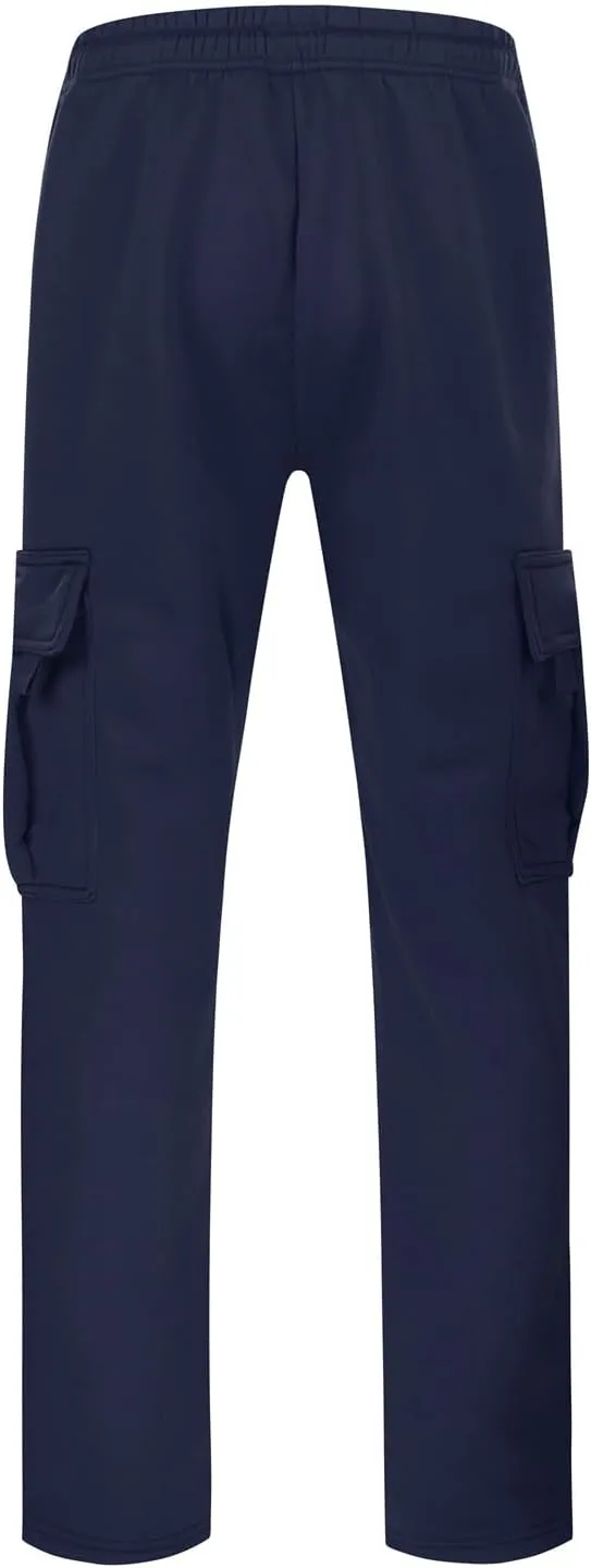 Men's Jogger Cargo Pants, Elastic Waist Drawstring Straight Leg Sweatpants, Lightweight Casual Trousers with Pockets