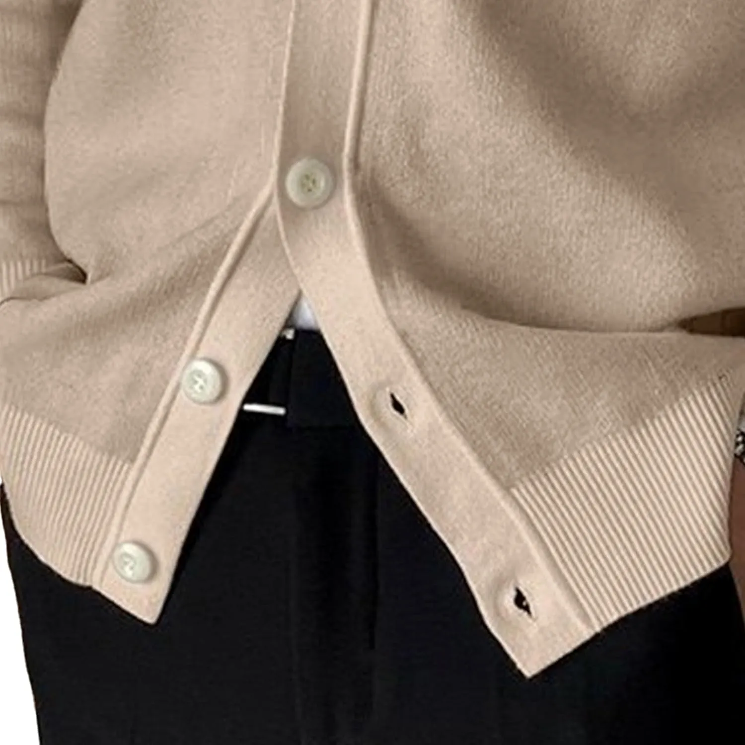 Men's Lapel Knitted Open Sweater Button Down Solid Knitwear Fall Warm Tops Long Sleeve V Neck Cardigans