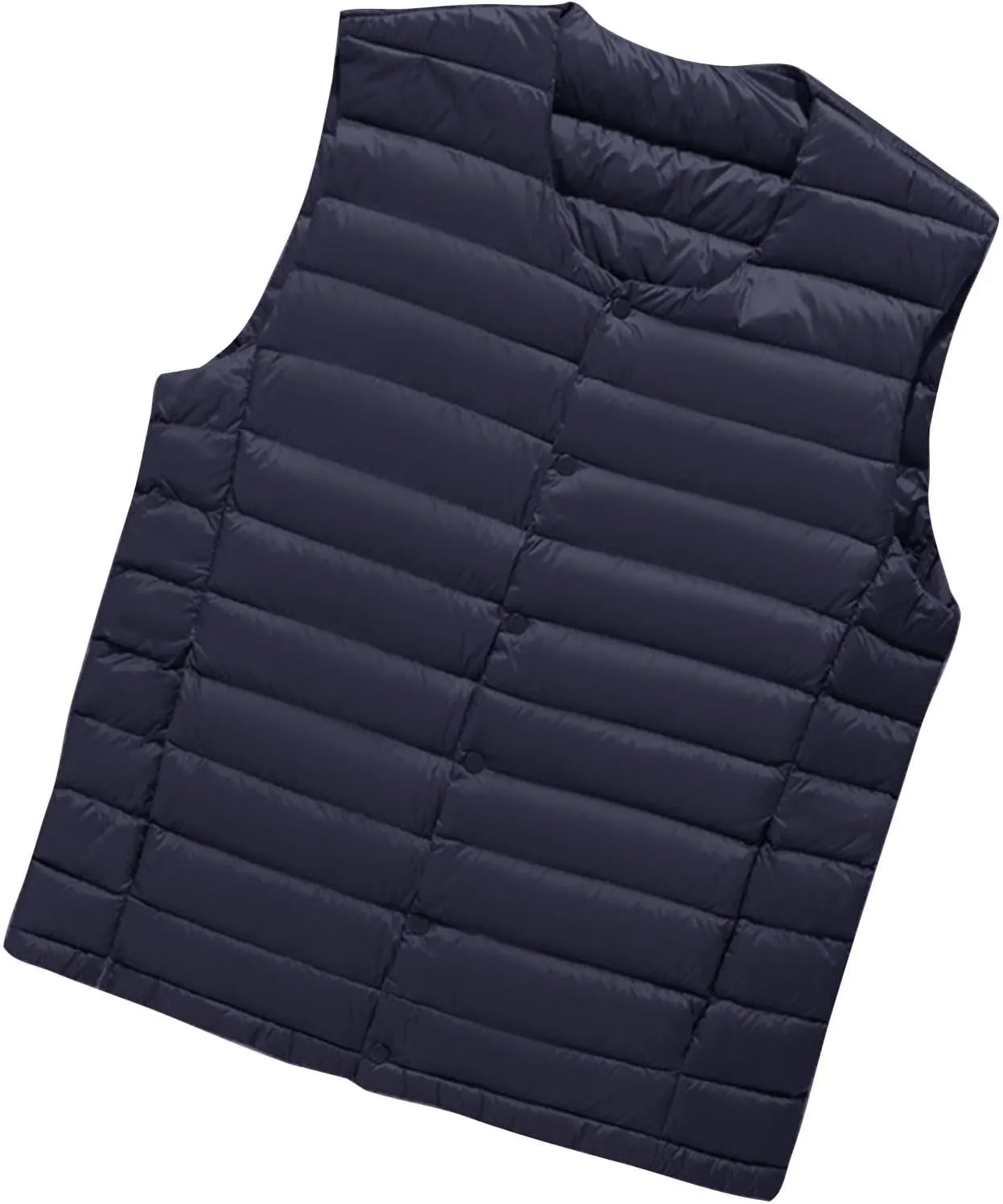 Men's Lightweight Puffer Vest V Neck Button Down Sleeveless Jacket Coat Outdoor Casual Winter Outerwear Vest