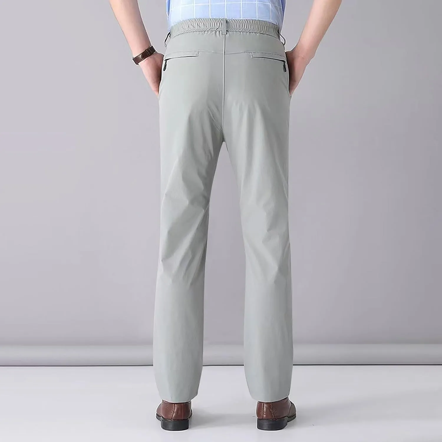 Mens Pants Casual Dress Pants Slim Fit Khaki Pants Business Straight Pants Office Work Pants Light Travel Pants