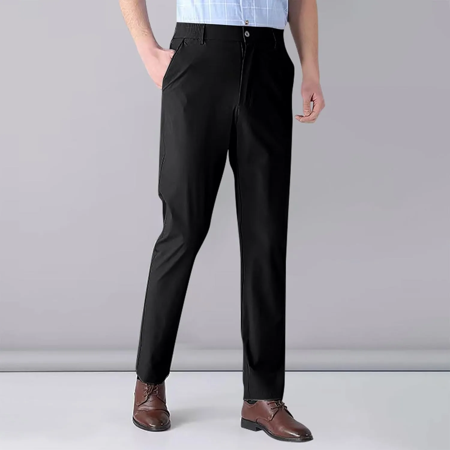 Mens Pants Casual Dress Pants Slim Fit Khaki Pants Business Straight Pants Office Work Pants Light Travel Pants