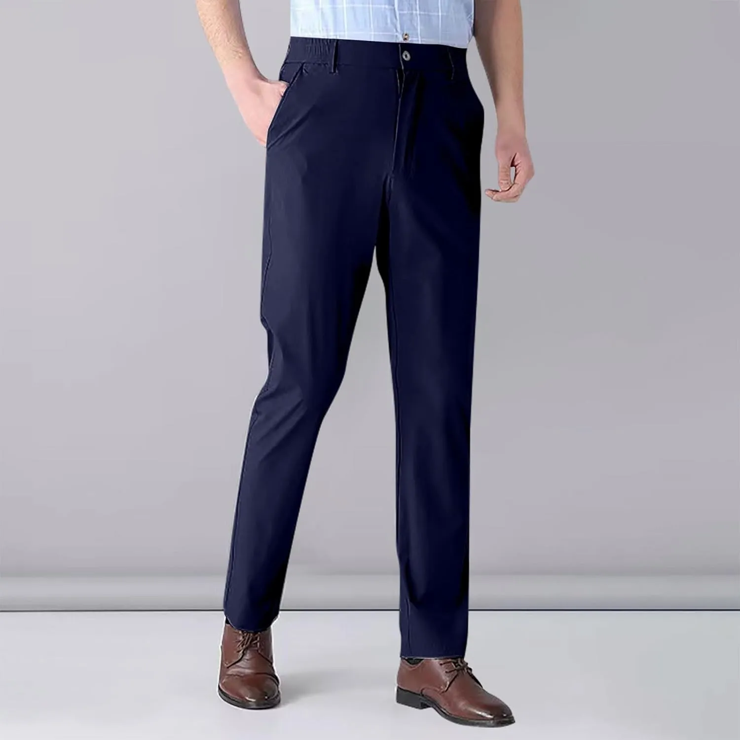 Mens Pants Casual Dress Pants Slim Fit Khaki Pants Business Straight Pants Office Work Pants Light Travel Pants