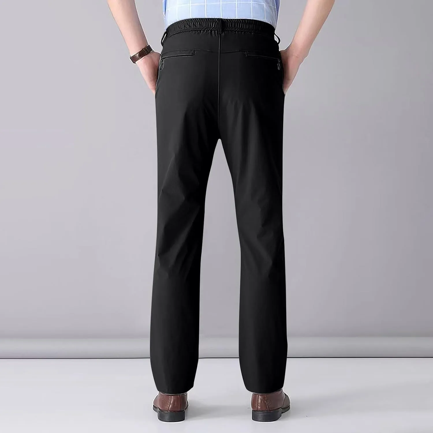 Mens Pants Casual Dress Pants Slim Fit Khaki Pants Business Straight Pants Office Work Pants Light Travel Pants