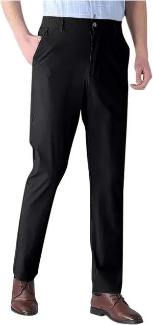Mens Pants Casual Dress Pants Slim Fit Khaki Pants Business Straight Pants Office Work Pants Light Travel Pants