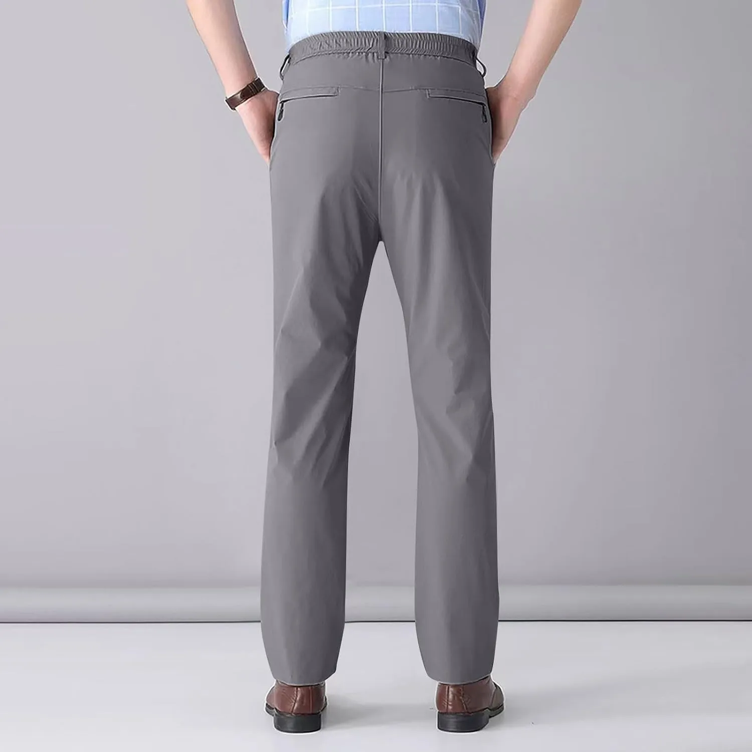 Mens Pants Casual Dress Pants Slim Fit Khaki Pants Business Straight Pants Office Work Pants Light Travel Pants