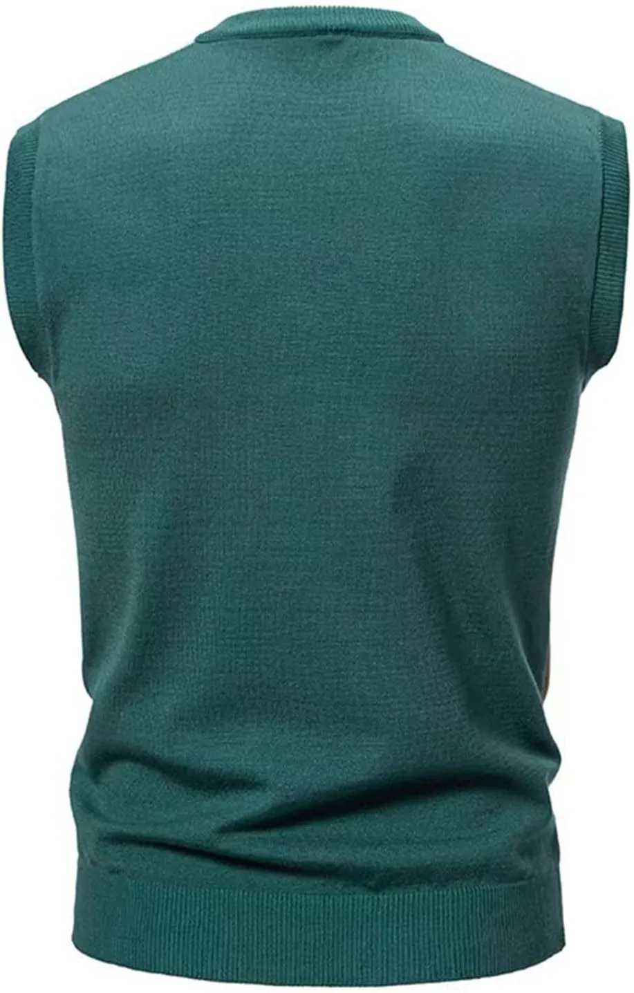 Men's Pullover Sweater Vest Sleeveless V-Neck Slim Fit Color Blocks Argyle Sweaters Vests Winter Warm Waistcoat
