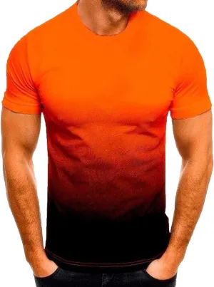 Men's Shirts Crewneck Summer Short Sleeve Beach Shirt Causal Gradient Color Graphic Tee Shirts Fashion Clothes