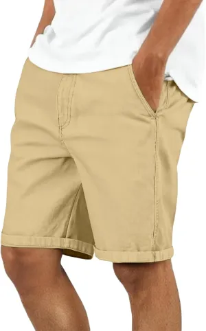 Men's Stretch Chino Short Performance Relaxed Fit Cargo Shorts Summer Lightweight Outdoor Hiking Short with Pocket