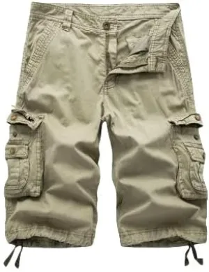 Men's Summer Cotton Army Military Tactical-Style Cargo Shorts Casual Streetwear Multi-Pocket