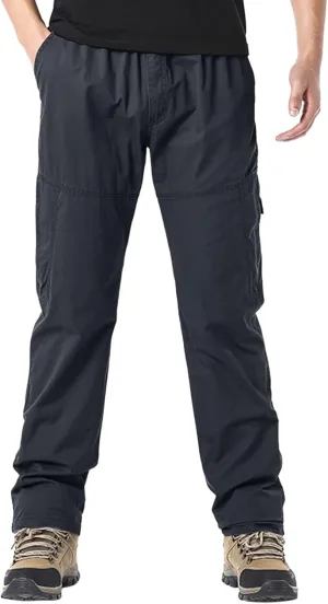 Mens Sweatpants with Pockets Big and Tall Cargo Pocket Fleece Jogger Pants Men's Heavyweight Fleece Cargo Pants Cargo