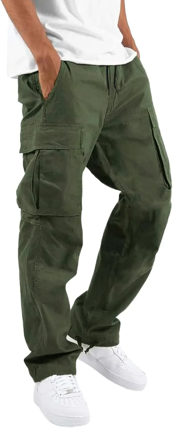 Mens Sweatpants with Pockets Big and Tall Joggers for Men Elastic Waist with Zipper Pockets Sweat Pants Men's Winter