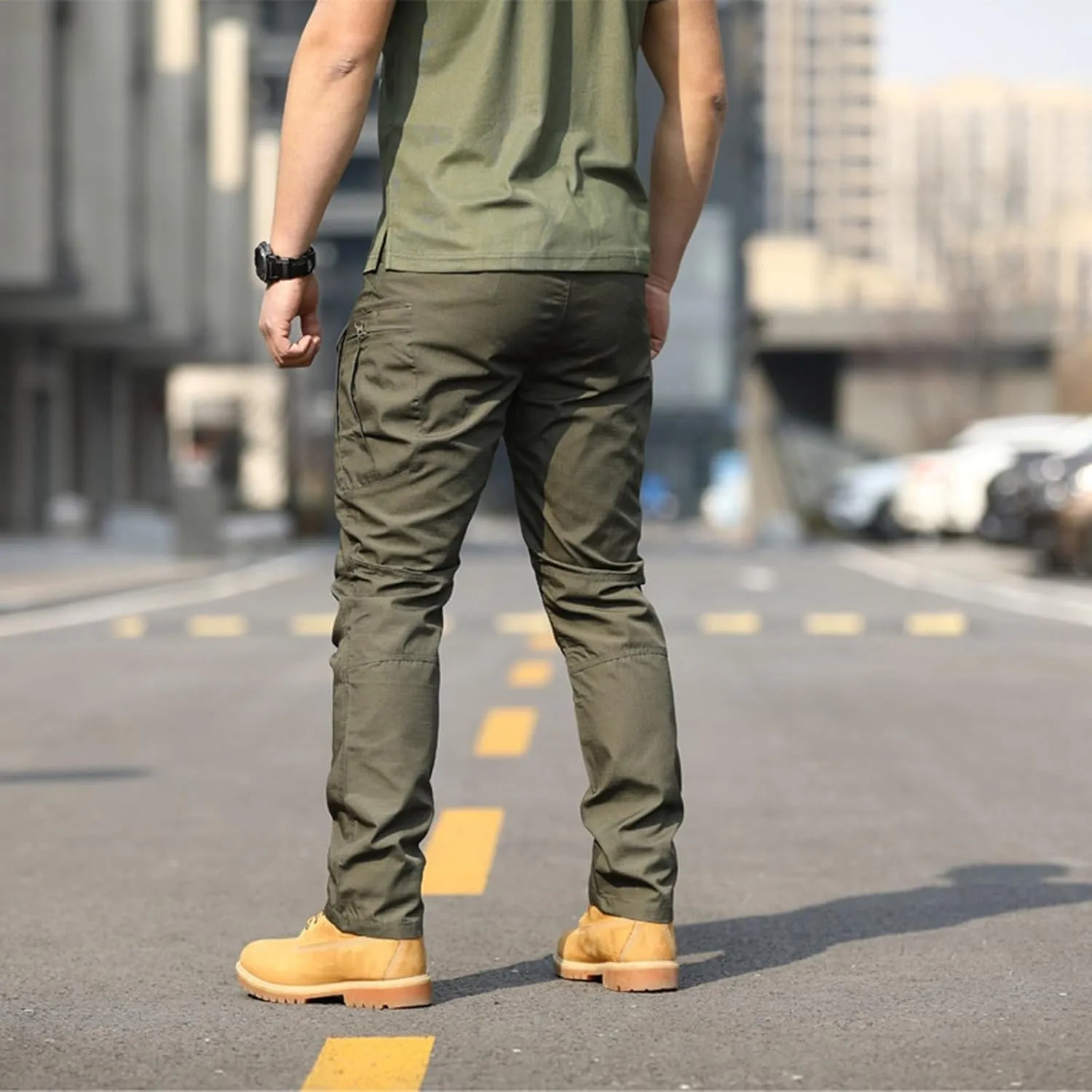 Mens Tactical Cargo Pants Work Hiking Pants Lightweight Outdoor Pants with Multi Pockets Relaxed Fit Camo Cargo Pants