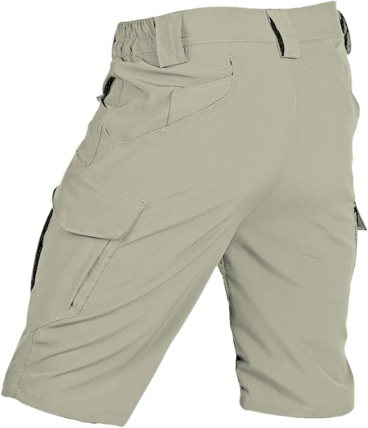 Men's Tactical Cargo Shorts Quick Dry Outdoor Stretch Hiking Shorts Breathable Elastic Waist Pant with Multi Pockets