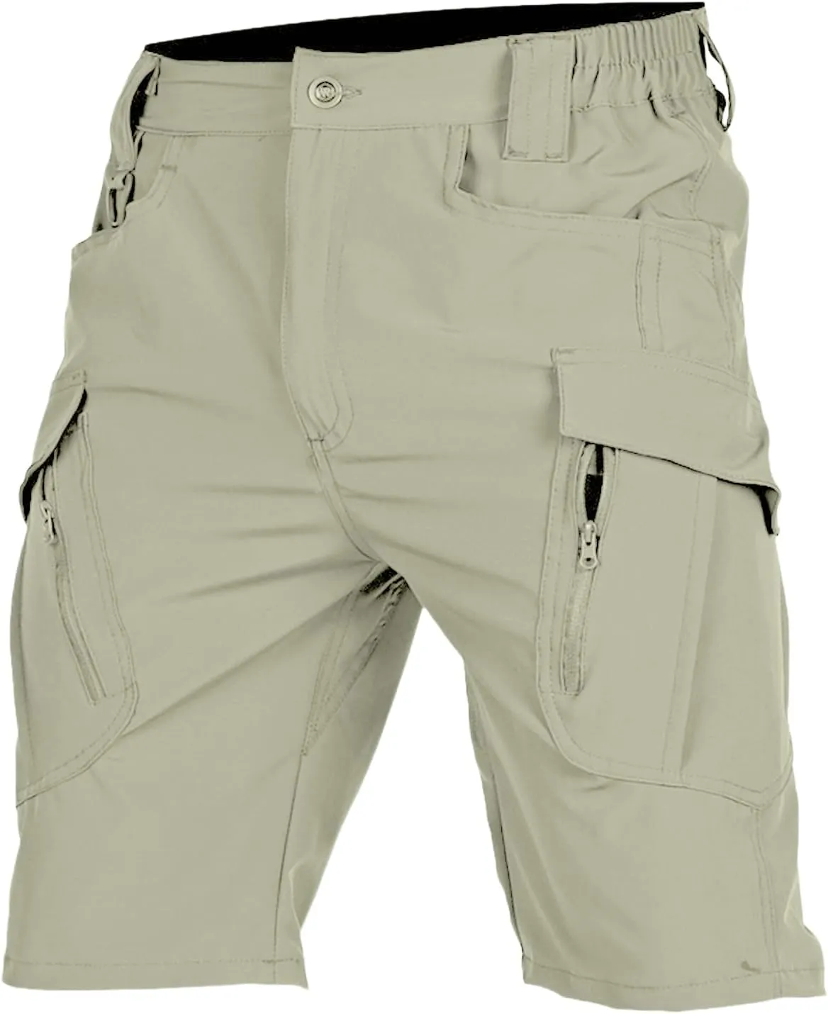 Men's Tactical Cargo Shorts Quick Dry Outdoor Stretch Hiking Shorts Breathable Elastic Waist Pant with Multi Pockets