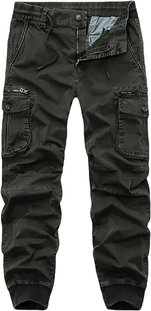 Mens Tactical Pants Multi Pockets Outdoor Mountain Hiking Pants Cargo Pants Scratch-Resistant Hunting Trousers