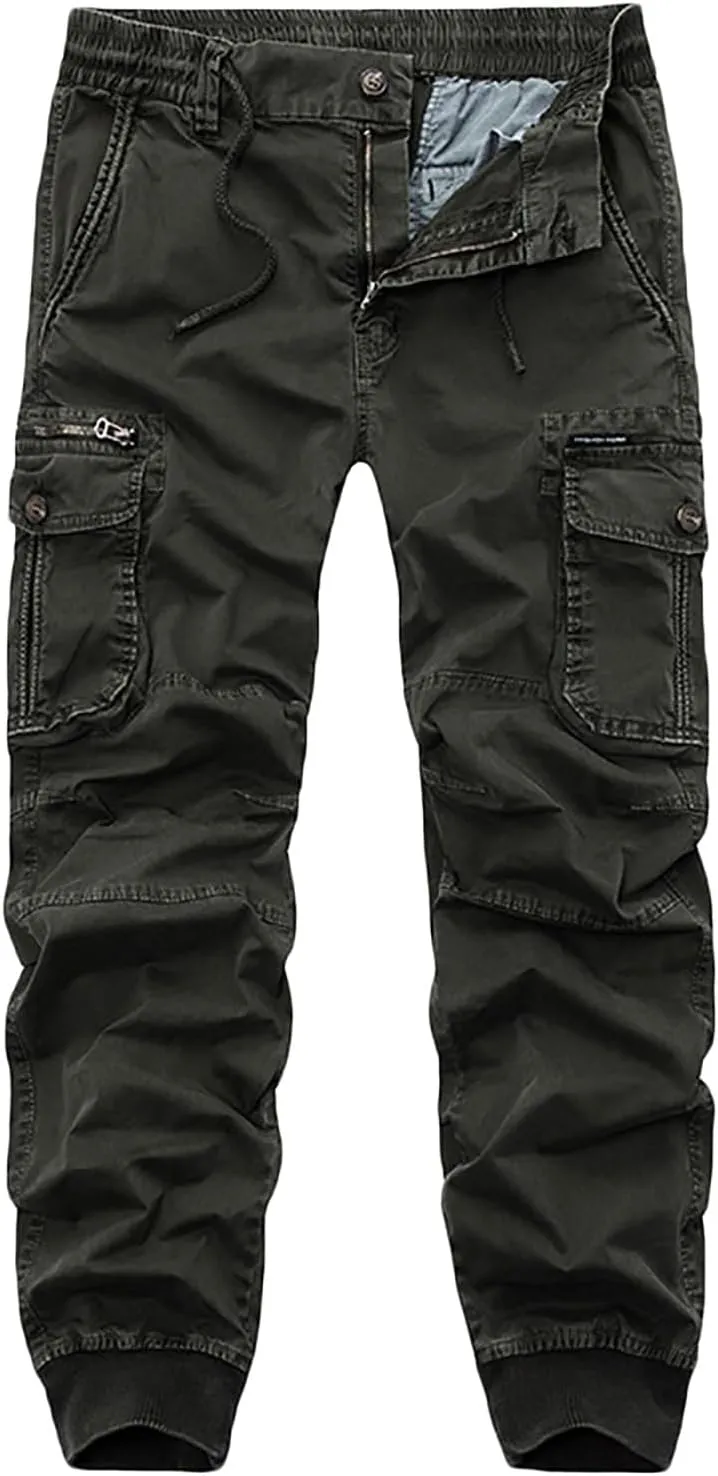 Mens Tactical Pants Multi Pockets Outdoor Mountain Hiking Pants Cargo Pants Scratch-Resistant Hunting Trousers