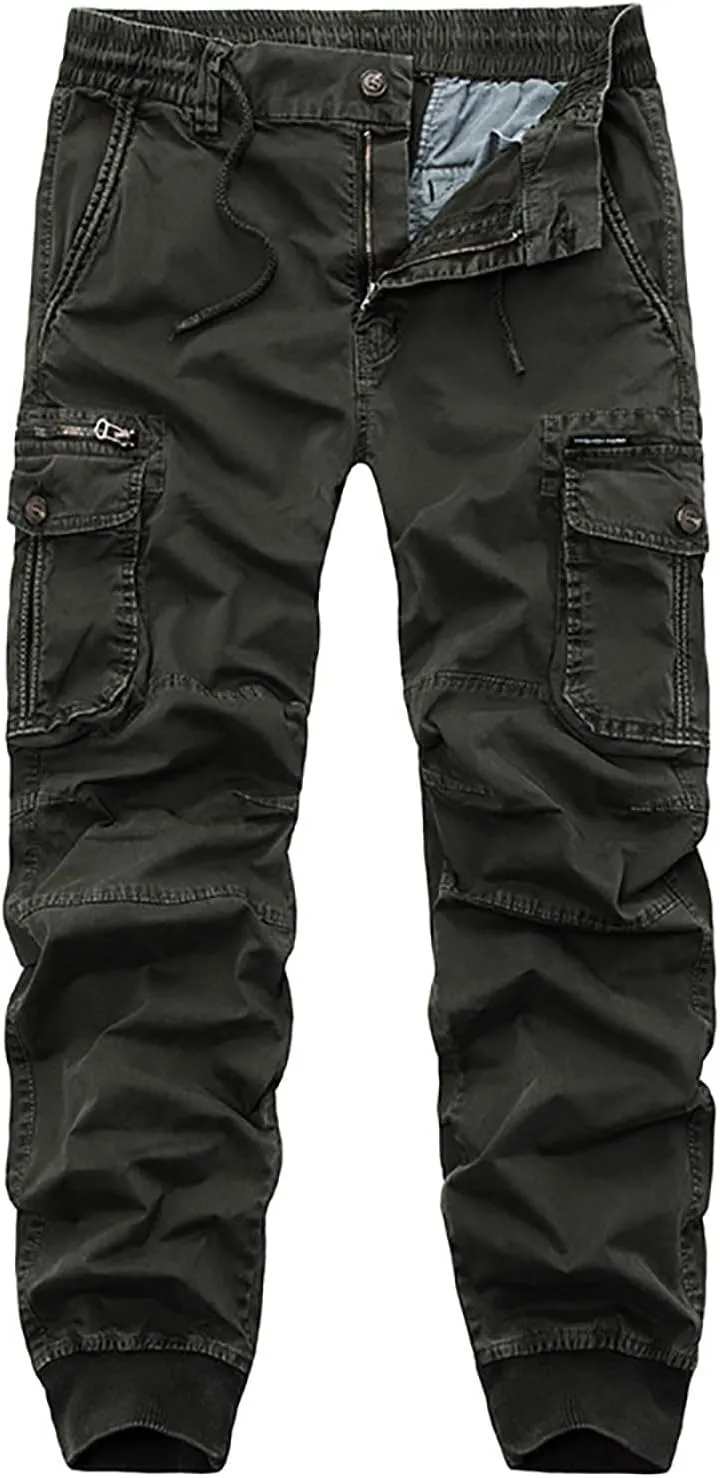 Mens Tactical Pants Multi Pockets Outdoor Mountain Hiking Pants Cargo Pants Scratch-Resistant Hunting Trousers