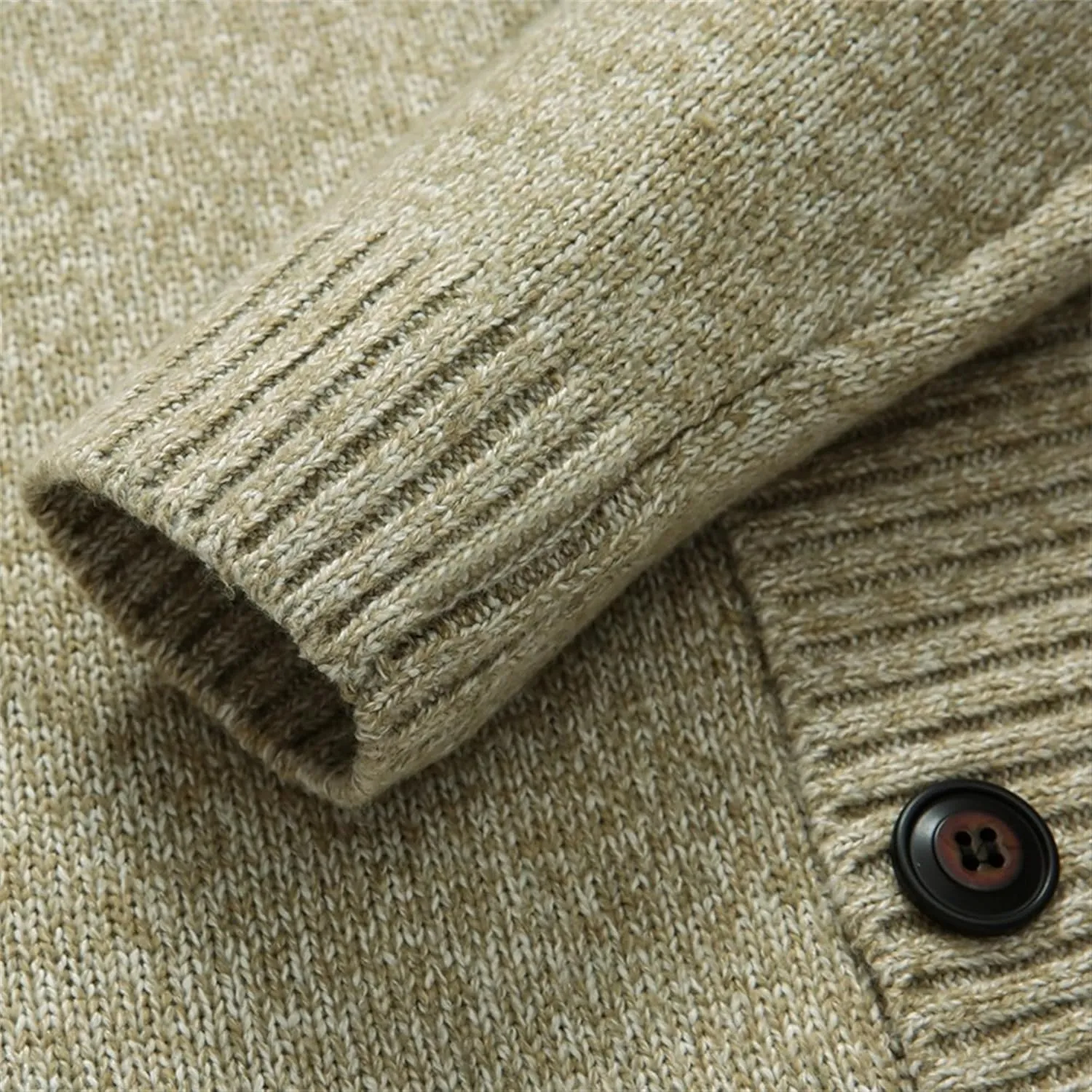 Men'sDouble Breasted Cable Knit Sweater Button Down Shawl Collar Cardigans Chunky Comfortable Knit Cardigan