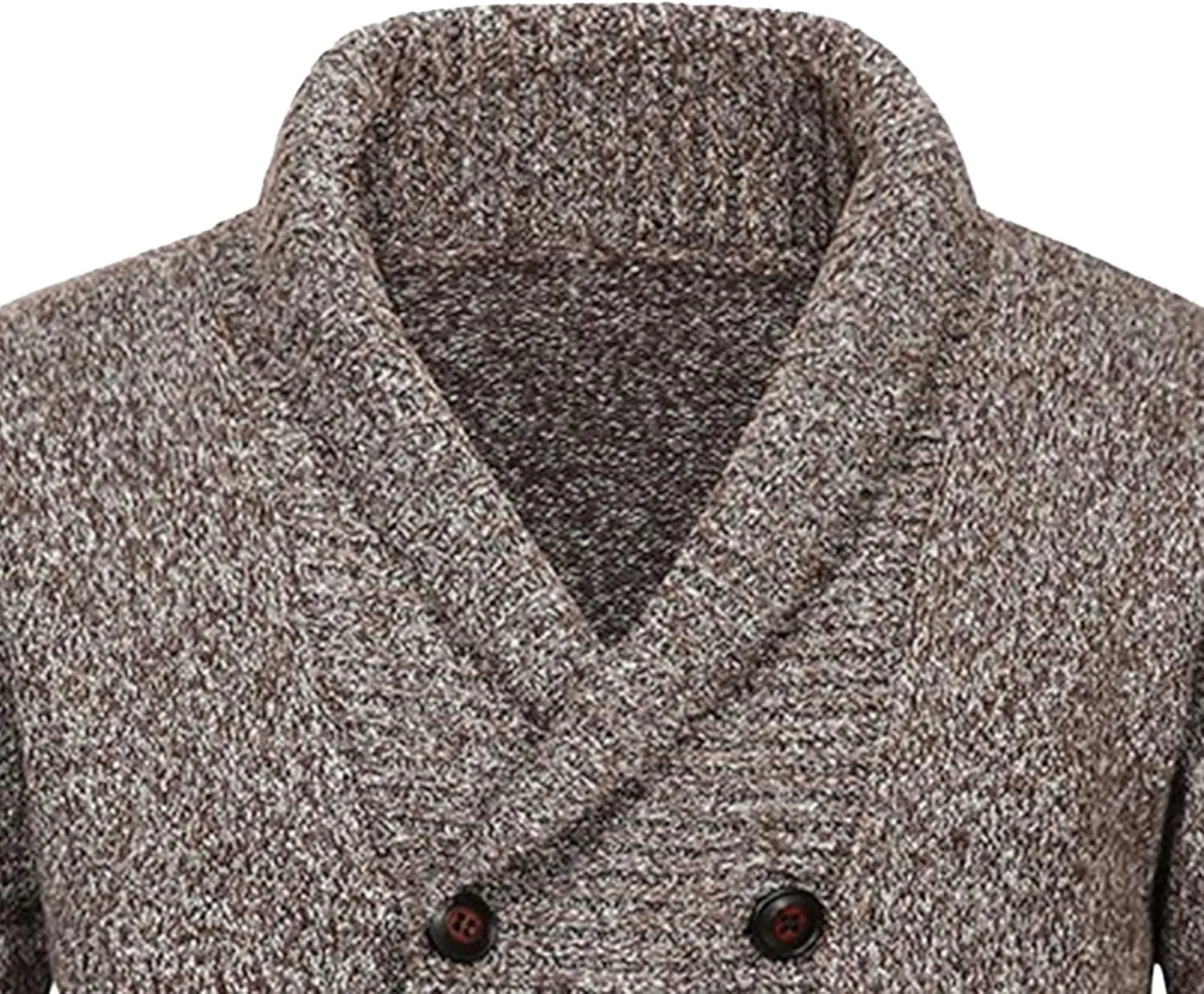 Men'sDouble Breasted Cable Knit Sweater Button Down Shawl Collar Cardigans Chunky Comfortable Knit Cardigan