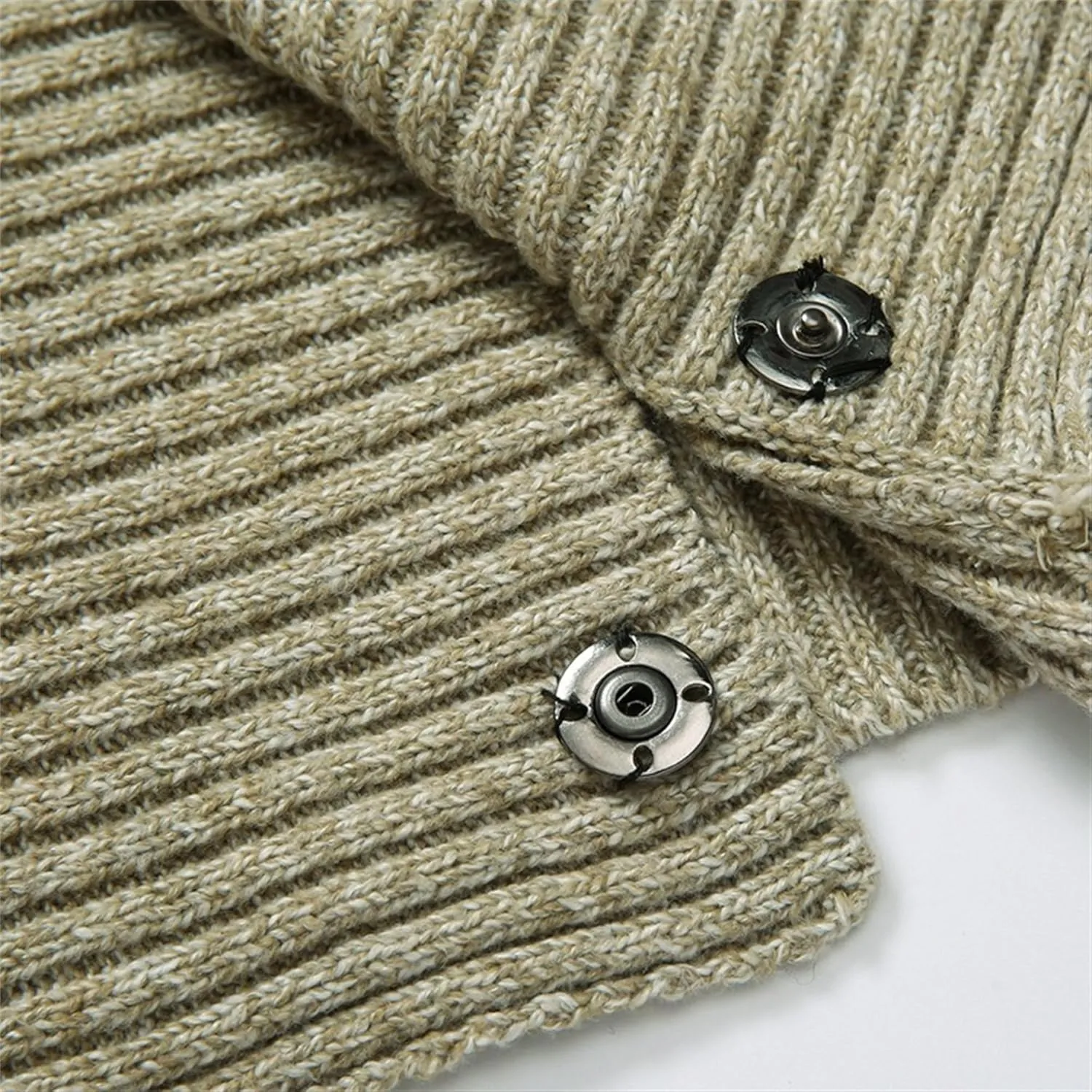 Men'sDouble Breasted Cable Knit Sweater Button Down Shawl Collar Cardigans Chunky Comfortable Knit Cardigan