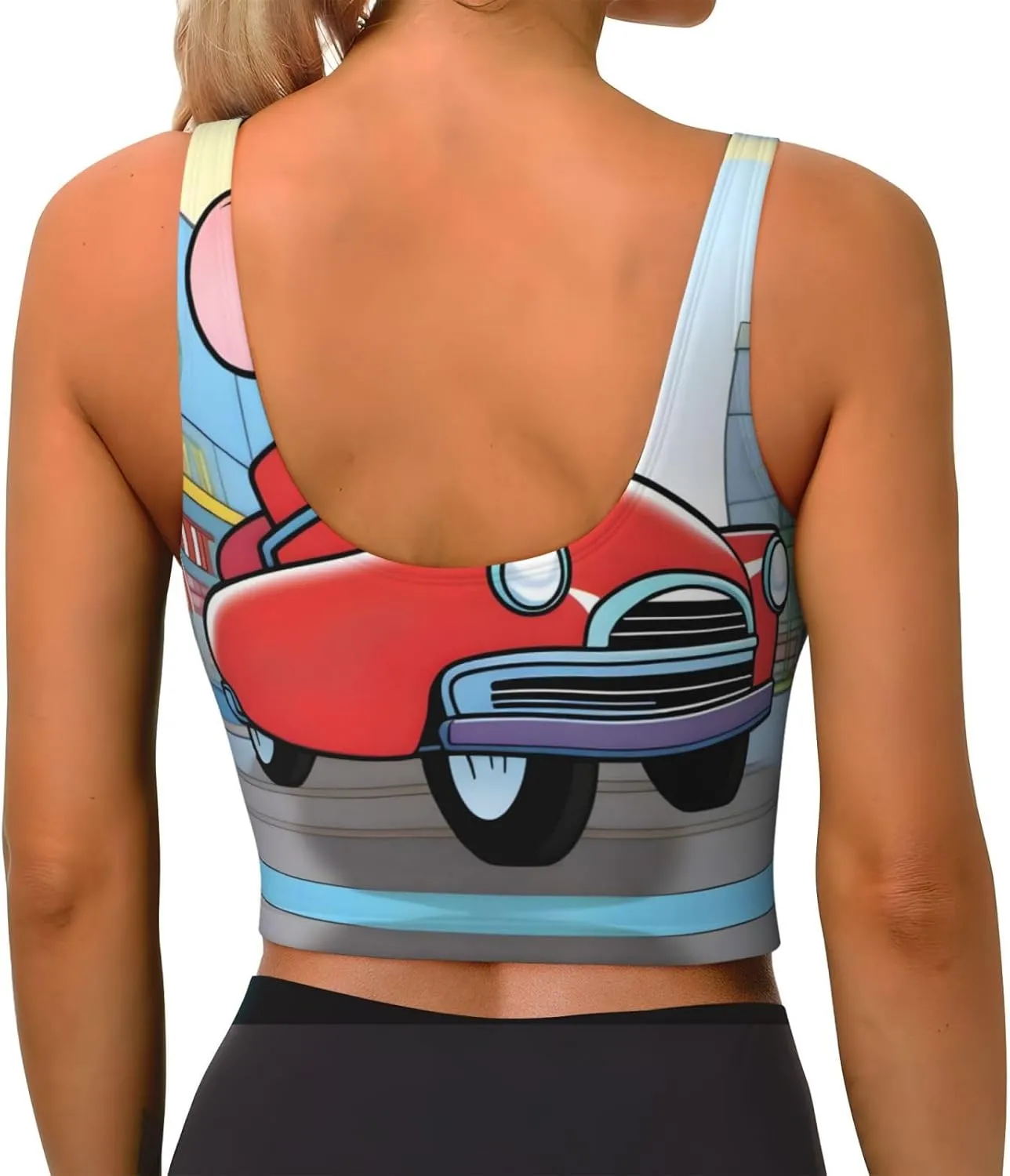 Mouse Ride Women's Sexy Sports Vest Sleeveless Athletic Gym T-Shirts Vest U-Shaped Back Quick Dry Top