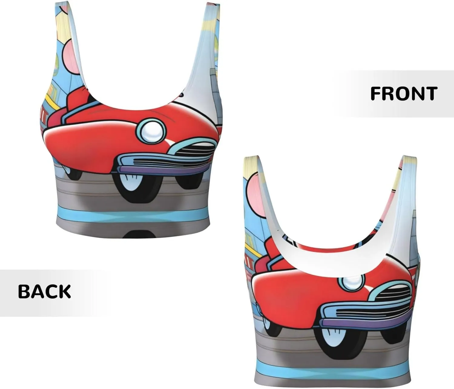Mouse Ride Women's Sexy Sports Vest Sleeveless Athletic Gym T-Shirts Vest U-Shaped Back Quick Dry Top