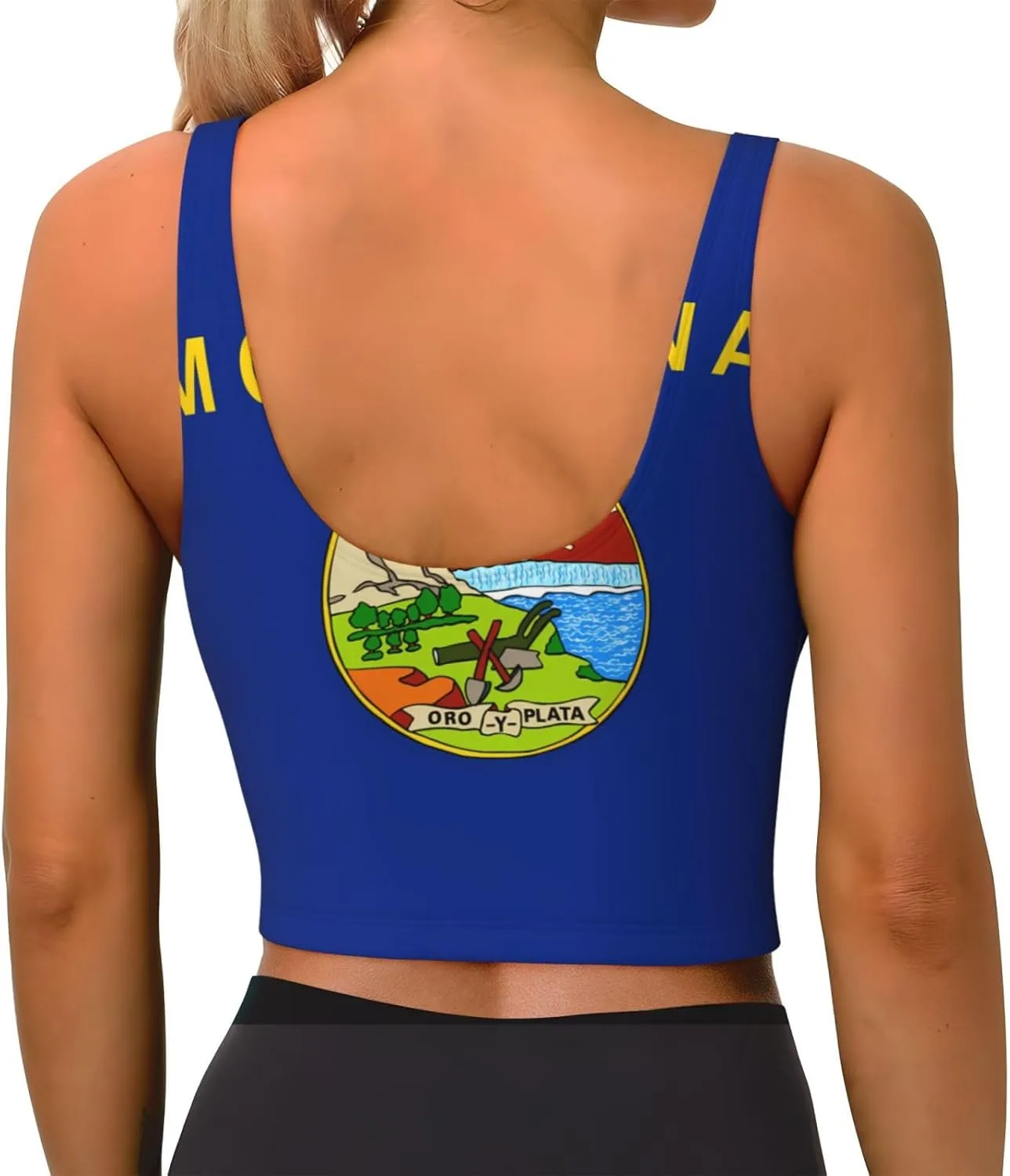 Nebraska State Flag Women's Sexy Sports Vest Sleeveless Athletic Gym T-Shirts Vest U-Shaped Back Quick Dry Top