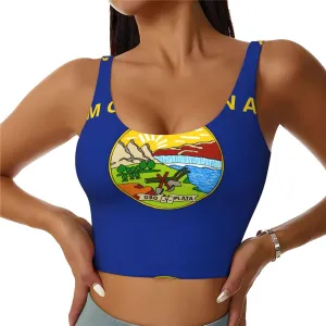 Nebraska State Flag Women's Sexy Sports Vest Sleeveless Athletic Gym T-Shirts Vest U-Shaped Back Quick Dry Top