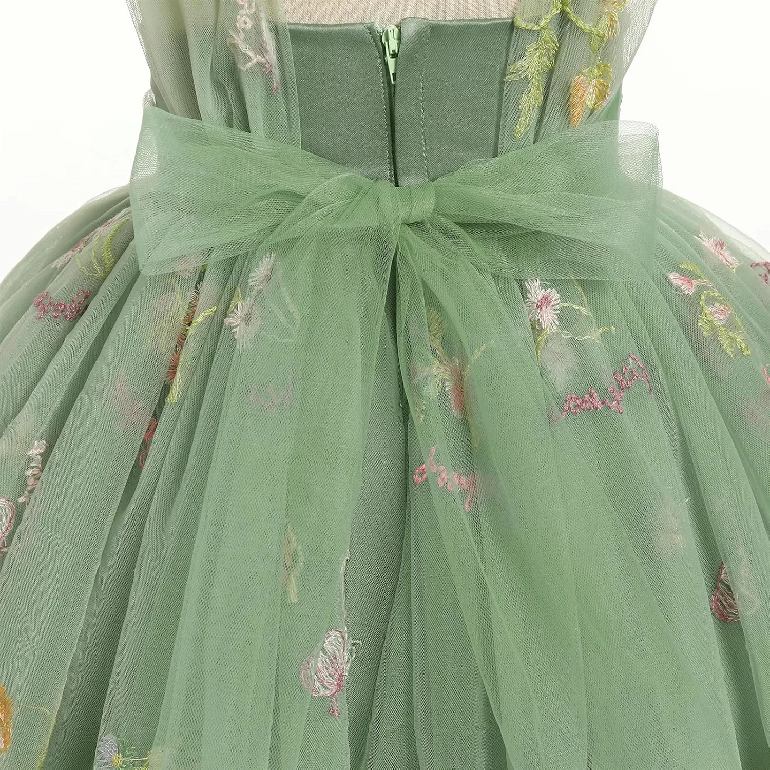 ODASDO Baby Toddler Kids Butterfly Dress Sleeveless High Low Tulle Princess Wedding Special Occasion Evening Ball Gown