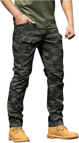 OIOLOYJM Cargo Pants for Men Relaxed Fit Work Hiking Waterproof Pants Stretch Tactical Pants Lightweight Outdoor Travel Pants