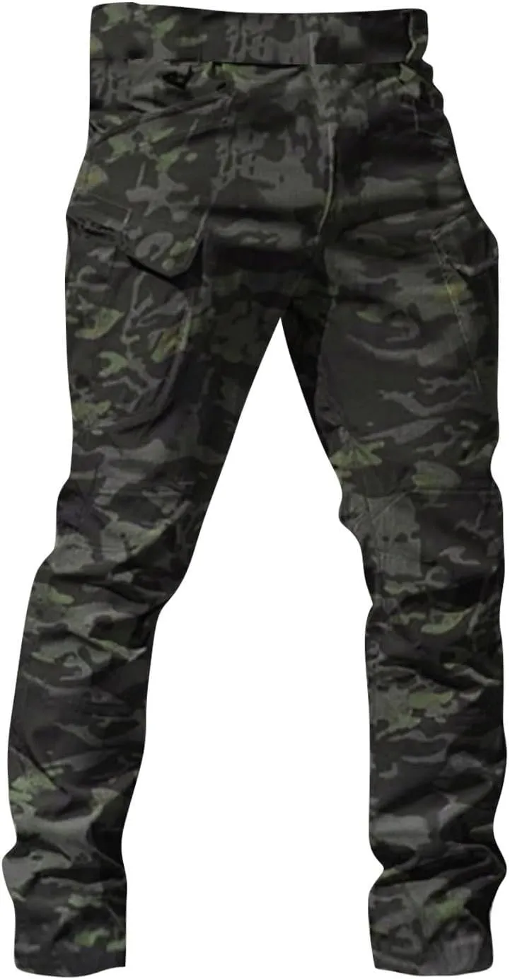 OIOLOYJM Cargo Pants for Men Relaxed Fit Work Hiking Waterproof Pants Stretch Tactical Pants Lightweight Outdoor Travel Pants