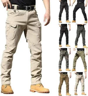 OIOLOYJM Cargo Pants for Men Relaxed Fit Work Hiking Waterproof Pants Stretch Tactical Pants Lightweight Outdoor Travel Pants