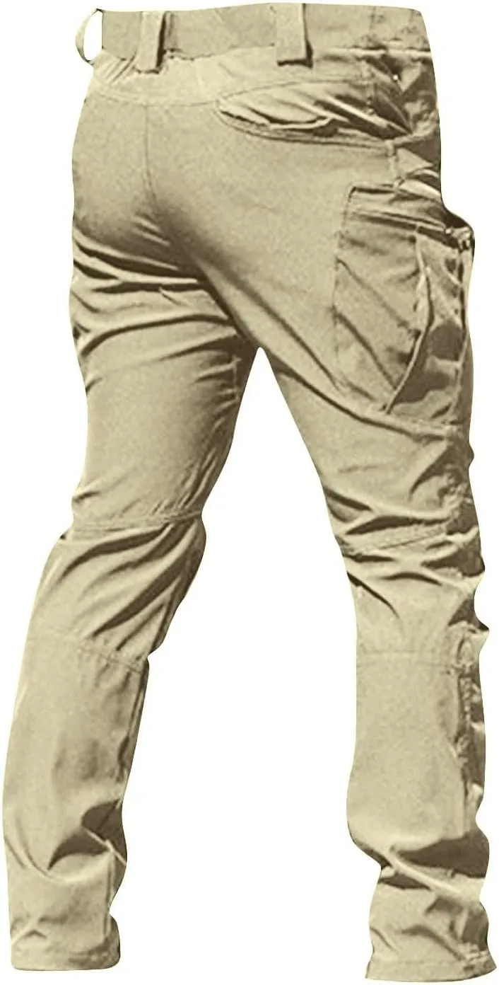 OIOLOYJM Cargo Pants for Men Relaxed Fit Work Hiking Waterproof Pants Stretch Tactical Pants Lightweight Outdoor Travel Pants