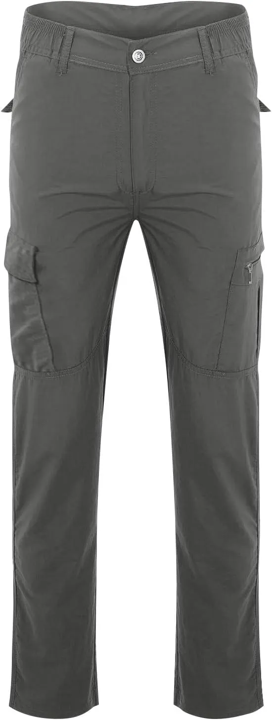 OIOLOYJM Cargo Pants for Men Relaxed Fit Work Waterproof Hiking Pants Stretch Tactical Pants Lightweight Outdoor Travel Pants