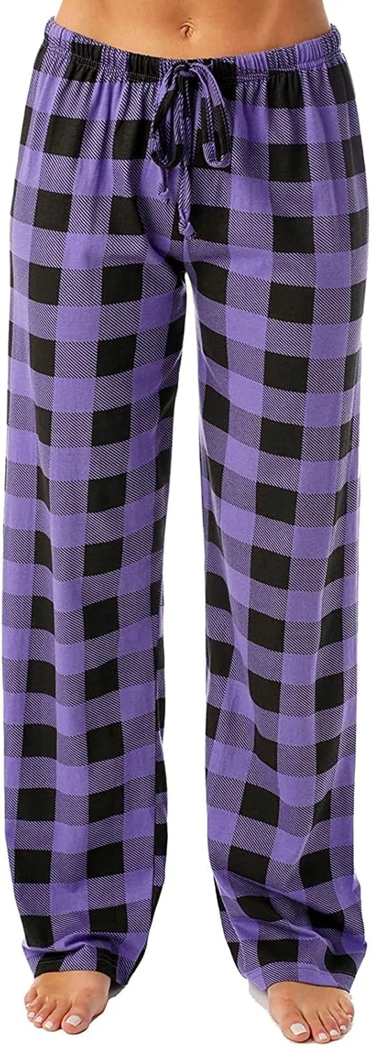 Pajama Pants Plaid Christmas Pajamas Pants for Women Wide Leg Pants Drawstring Pajama Bottoms Comfy Women's Sleepwear