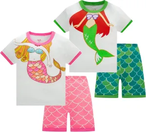Pajamas for Boys Dinosaur Rocket Space 4-Piece PJs Long Sleeve Sets Sleepwear 2-12 Years