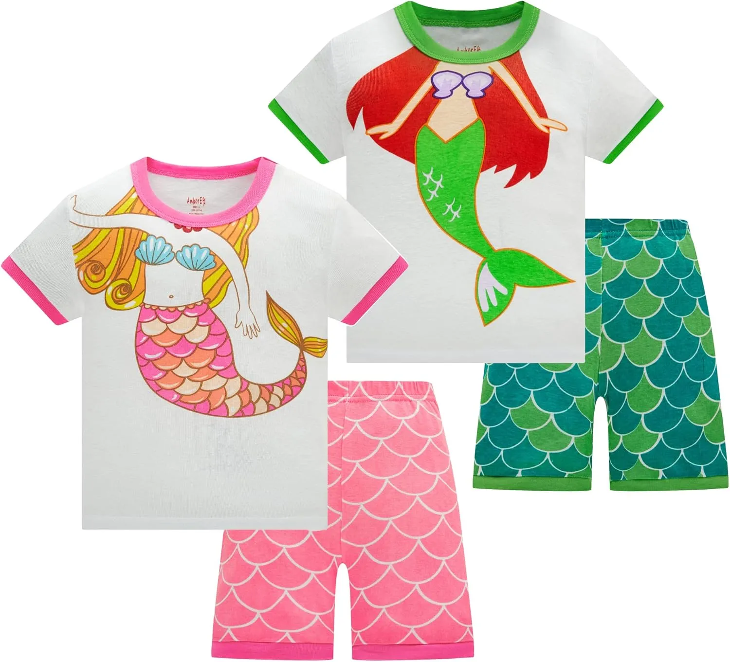 Pajamas for Boys Dinosaur Rocket Space 4-Piece PJs Long Sleeve Sets Sleepwear 2-12 Years