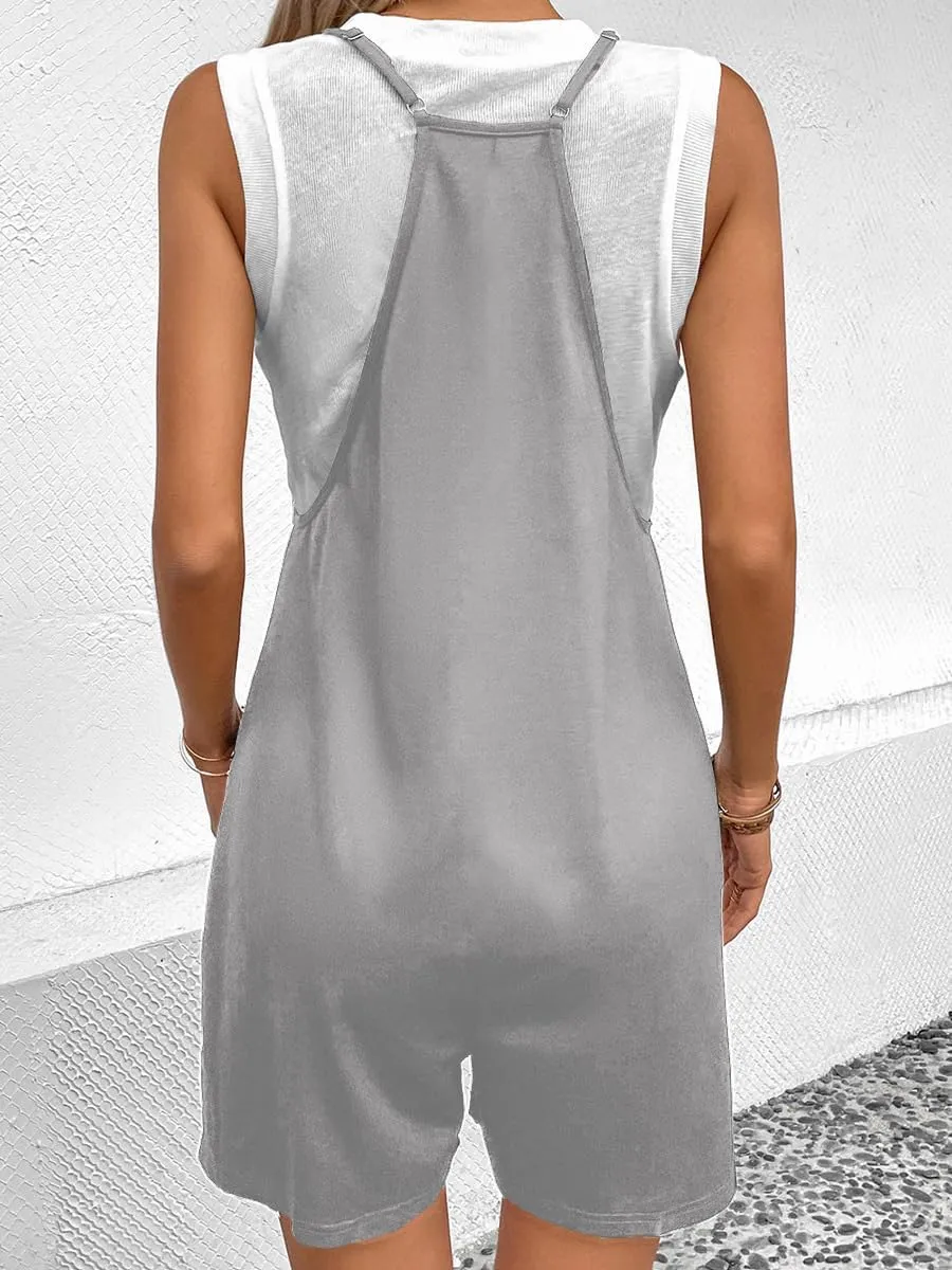 Peaceglad Womens Overall Shorts Comfy Cotton Wide Leg Shorts Rompers Hot Shot Adjustable Straps Short Jumpsuit with Pockets