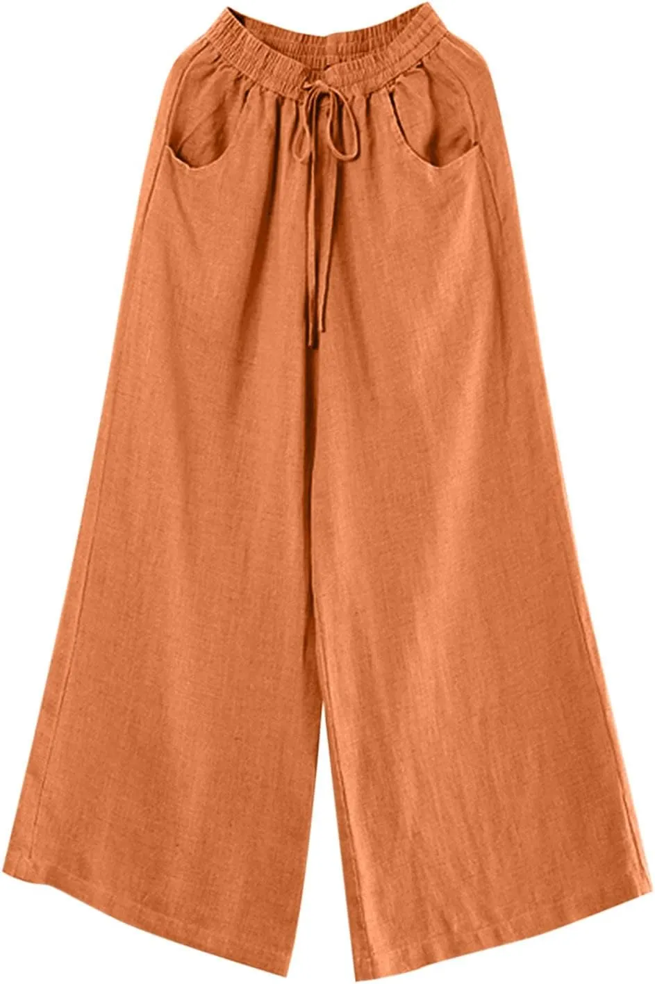 PTOLOCIF Cotton Pants for Women,Baggy Linen Pants Summer Lightweight High Waist Palazzo Pants Loose Straight Leg Pants