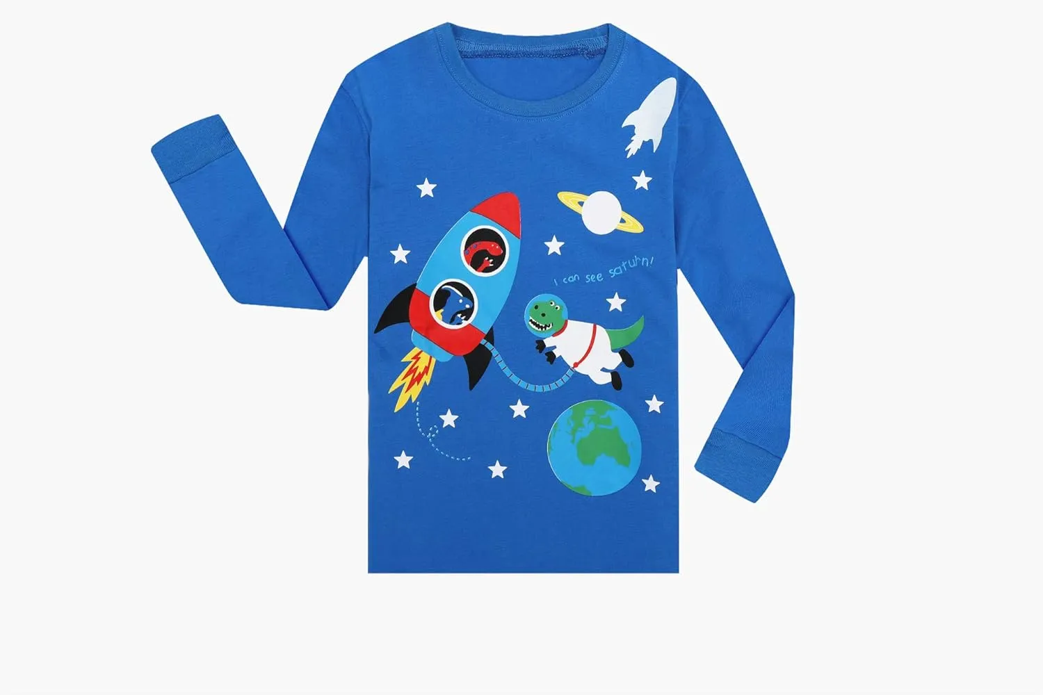 Qtake Fashion Boys Pajamas Planet Winter Long Sleeve Children Set Cotton Little Kids Pjs Sleepwear Size 2-12 year